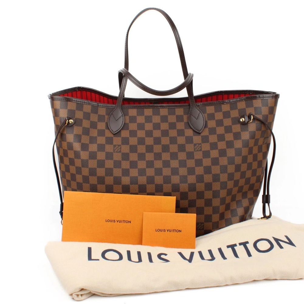 Louis Vuitton Neverfull GM Damier Ebene Canvas Tote Bag Women Used condition